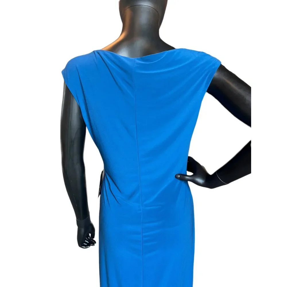 Teal Jersey Sheath Dress - Picture 5 of 5